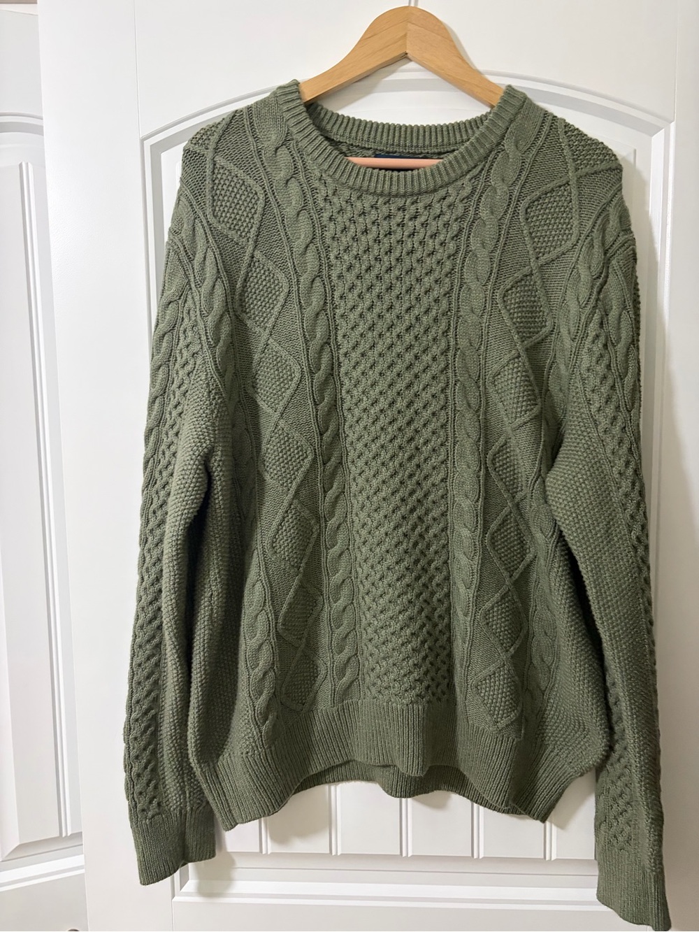 Polo Ralph Lauren Classic Cable Knit Sweater - Olive Green Size Large
